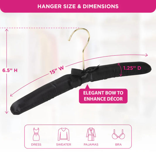 Set of 12 Padded Satin Hangers