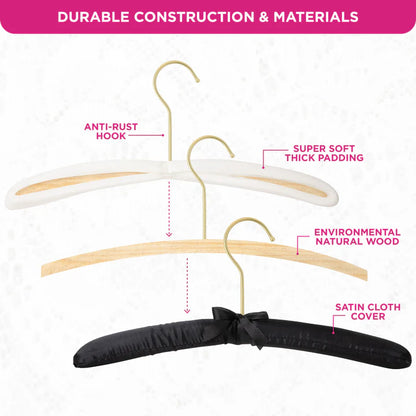 Set of 12 Padded Satin Hangers